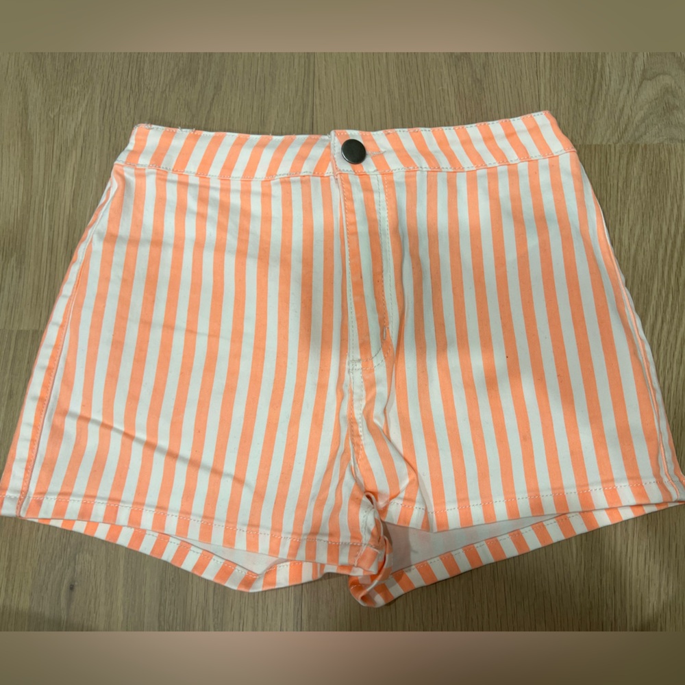 New - white & orange stripped shorts